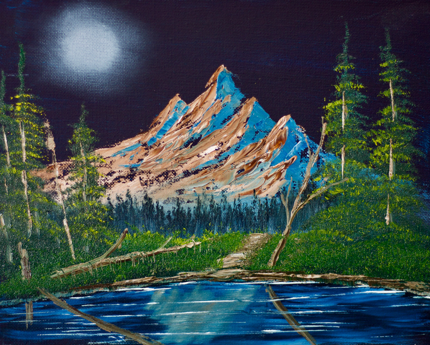 Moonlit Mountain 8x10