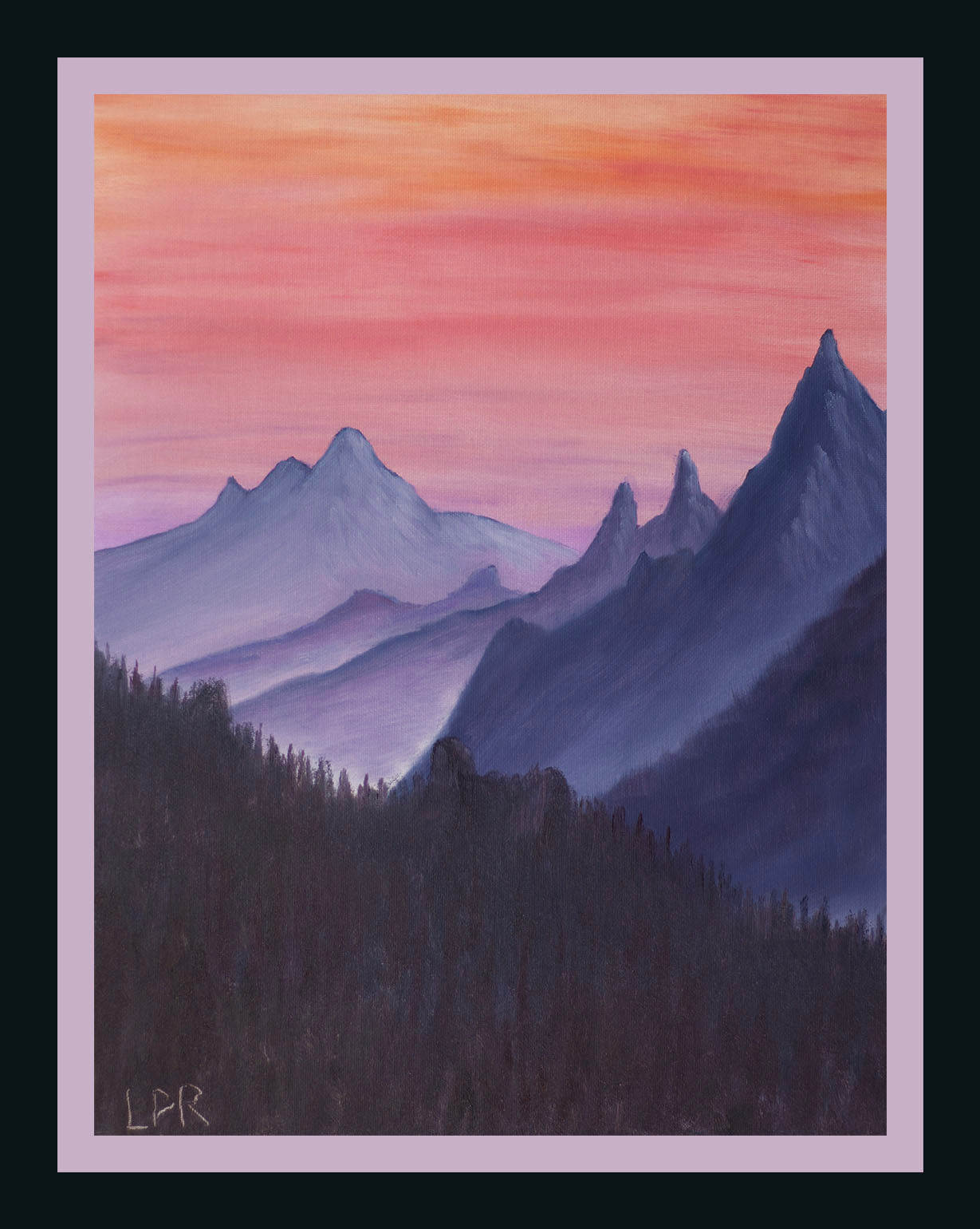 Pinkish Peaks 14x18
