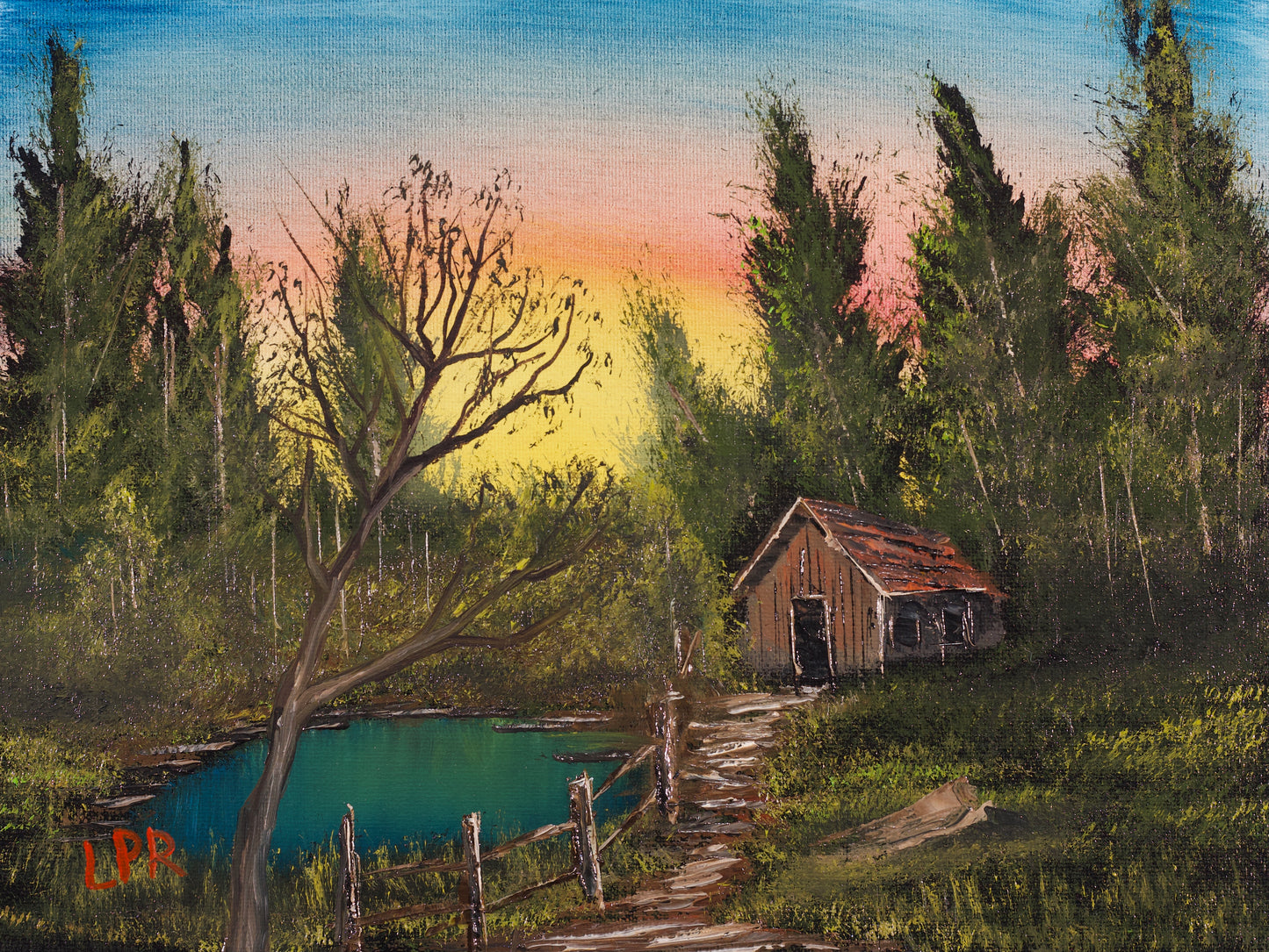 Colorful Cabin  9x12