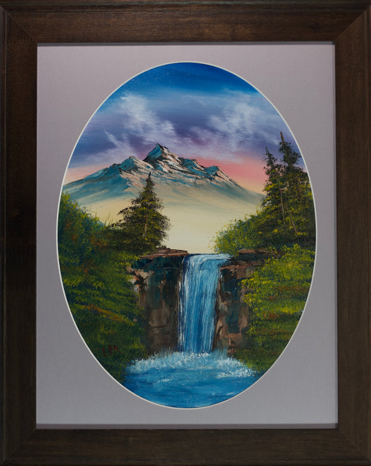 Landscape Oil Painting Oval Original